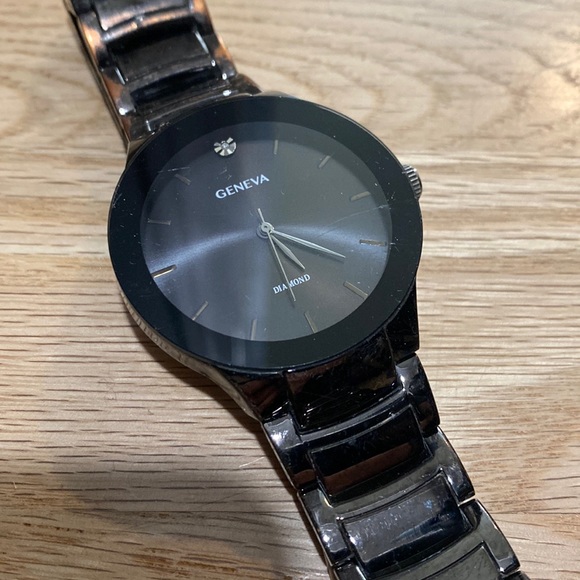 Mens Geneva Black Watch - Picture 1 of 3